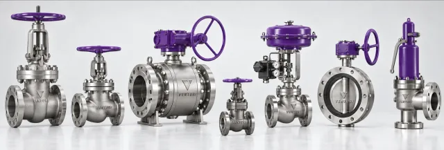 Valve range with raised Venturi branding